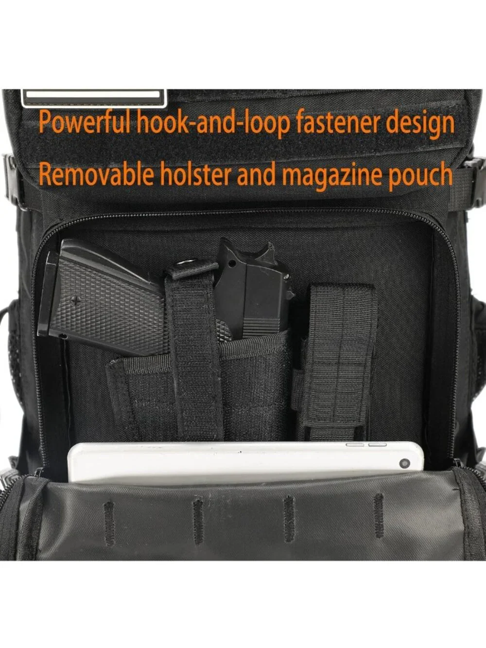 45L Tactical Military Backpack with Gun Holster, Molle Daypack for Hiking